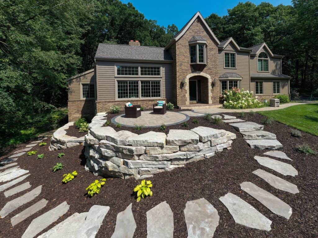 landscape design & retaining wall black wolf wi