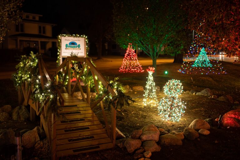holiday lighting installation